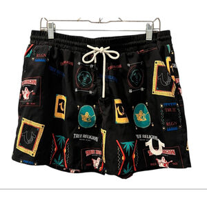 True Religion Resort Print Board Buddha Shorts Men's Size Med Swimming Trunks